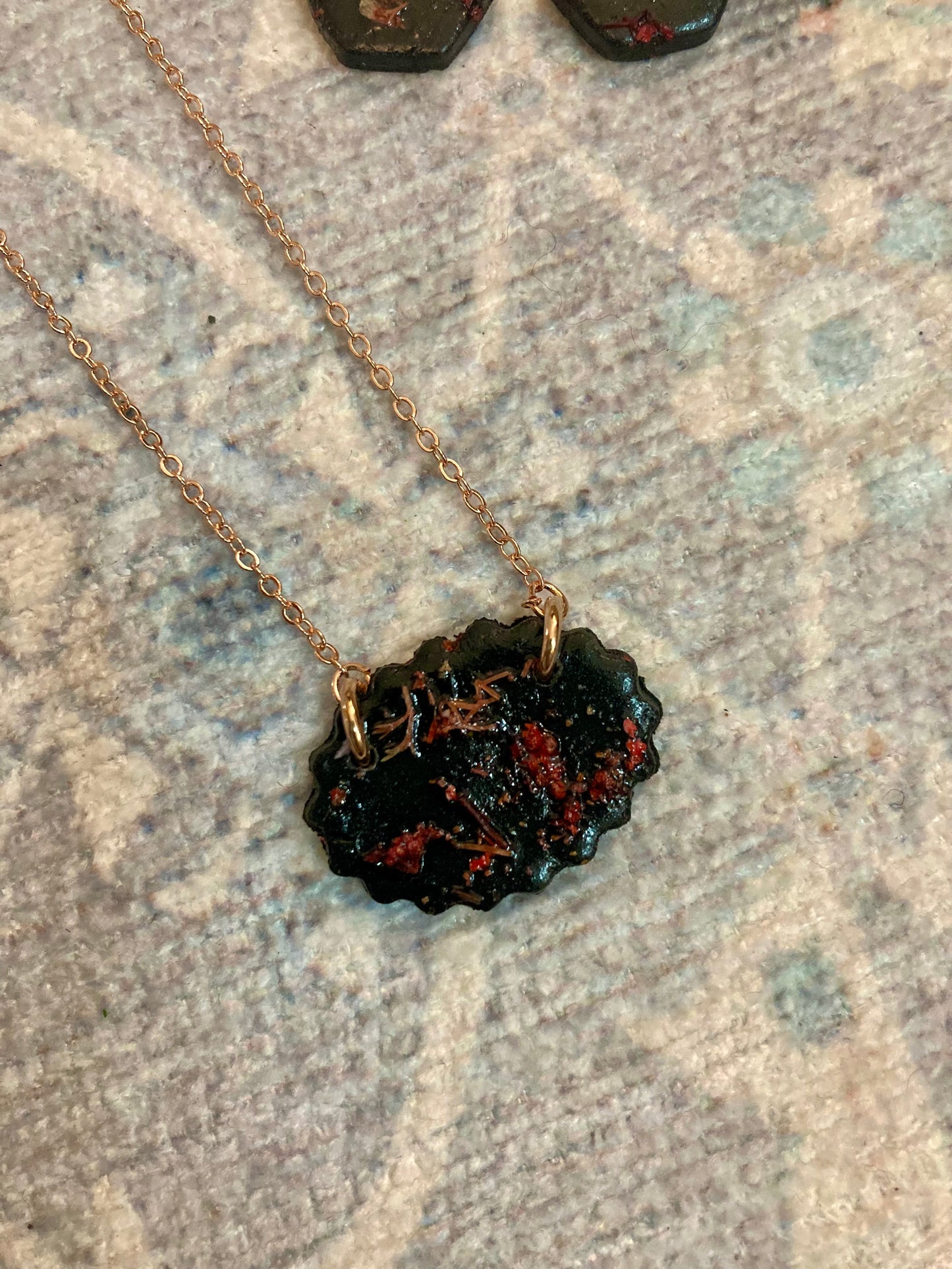 Rose Stem Necklace (with rose gold fill chain)