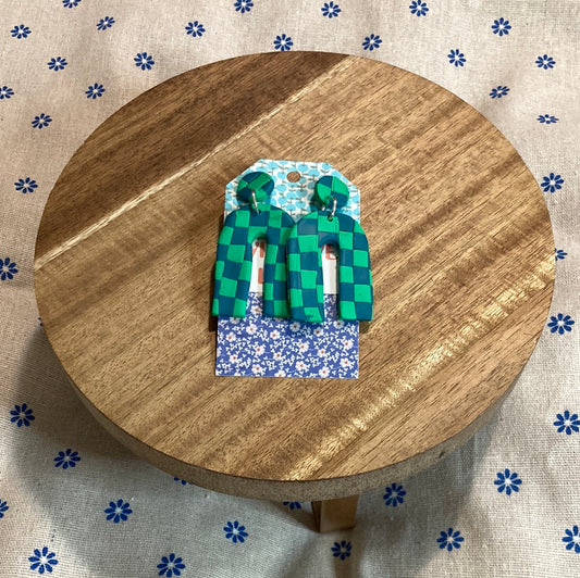 The checker earrings